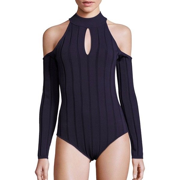 Jonathan Simkhai Cold Shoulder Long Sleeve Bodysuit